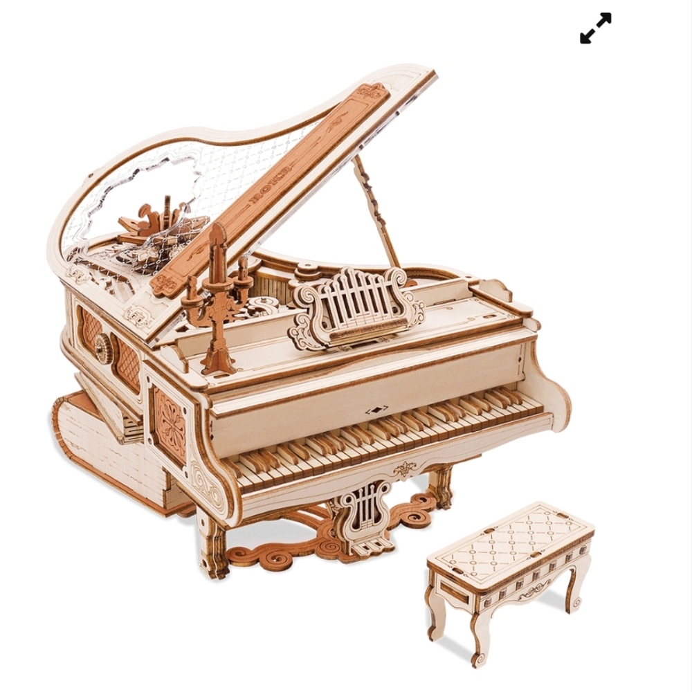 Wooden Grand Piano Model Kit